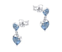 Hanging Heart Silver Stud Earring STS-08